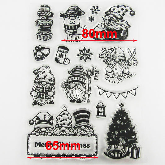 Christmas Gnomes Clear Stamp Sheet Silicone Journal Scrapbook Cards