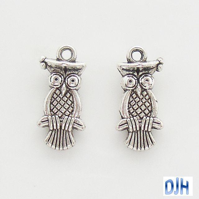 Bulk Graduation Owl Charm Pendant mortarboard cap Select Qty
