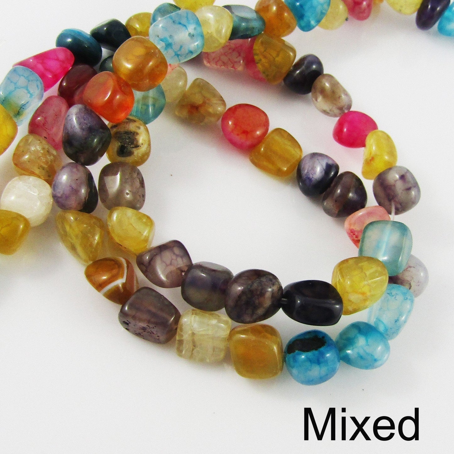 Natural Agate Nugget Bead Heat Dyed Size varies 8 to 12 mm Select colour