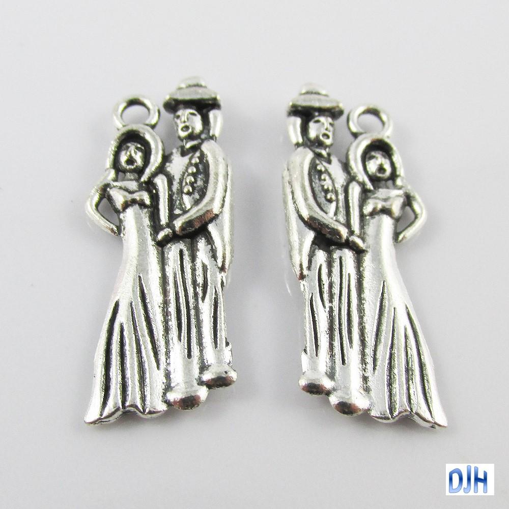 Bulk Bride & Groom Charm Pendant Wedding Couple 26x11mm Select Qty