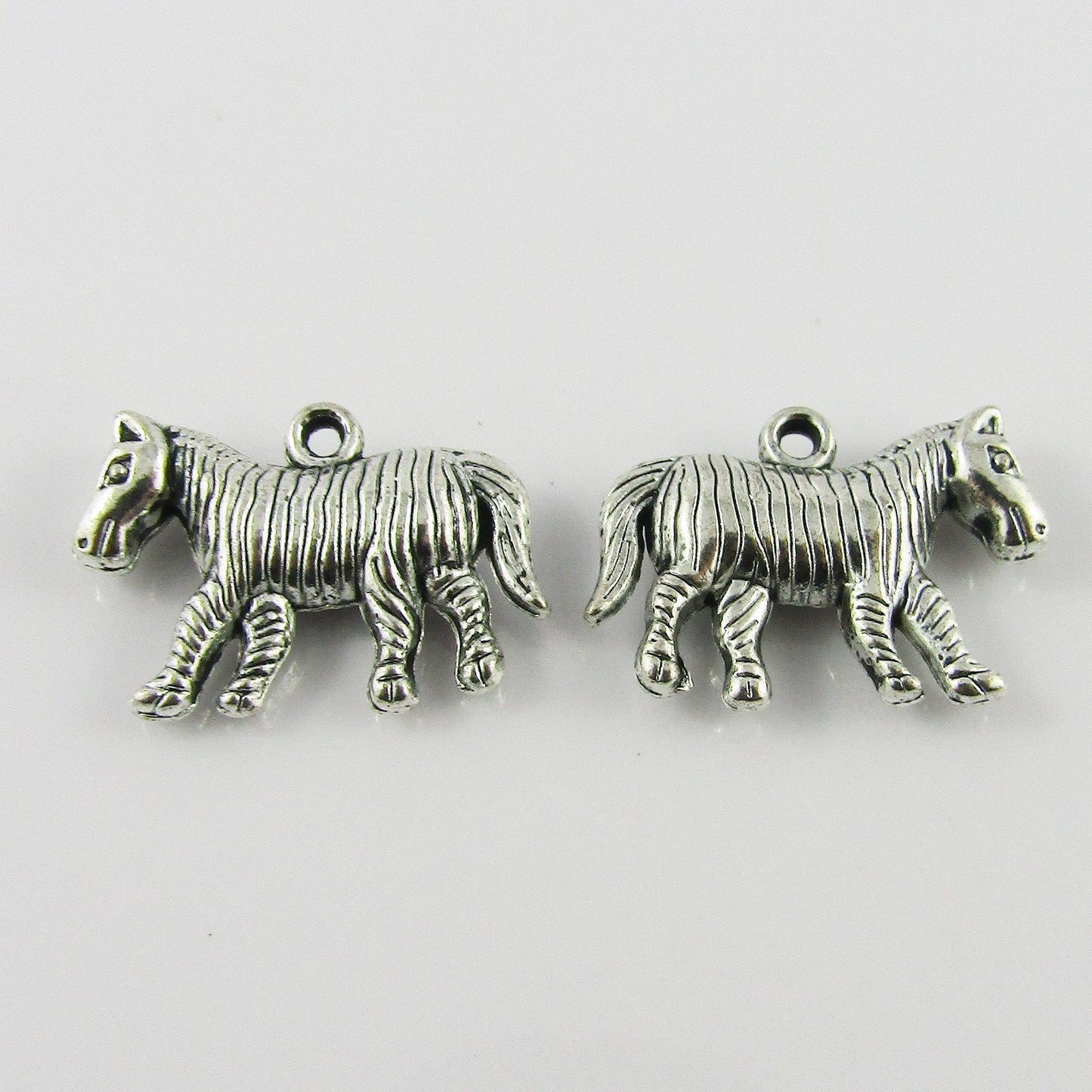 Bulk Zebra Charm Pendant Wild African Equine Alloy 23x16mm Select Qty