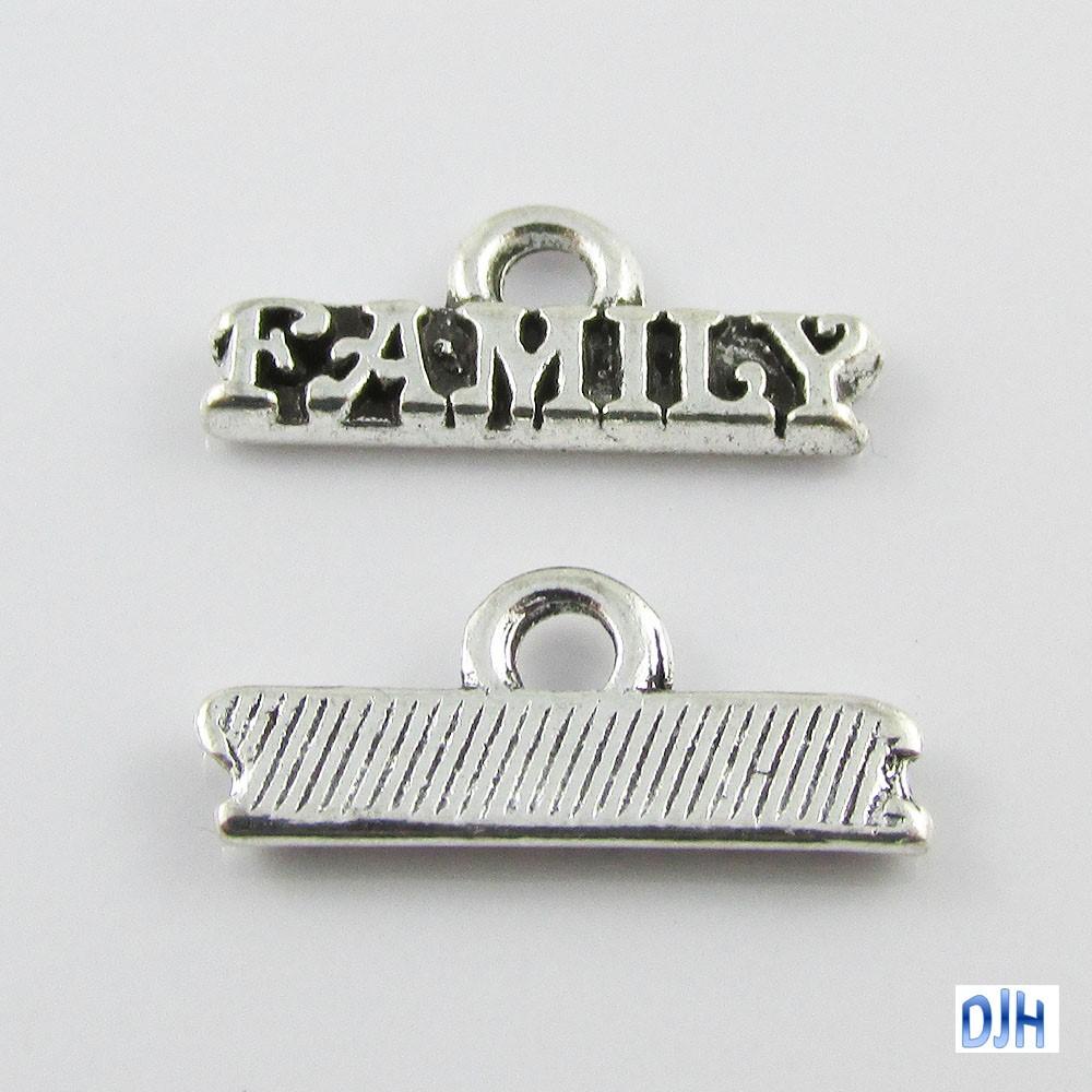 Bulk Family Tag Charm Pendant Message 16x7mm Select Qty