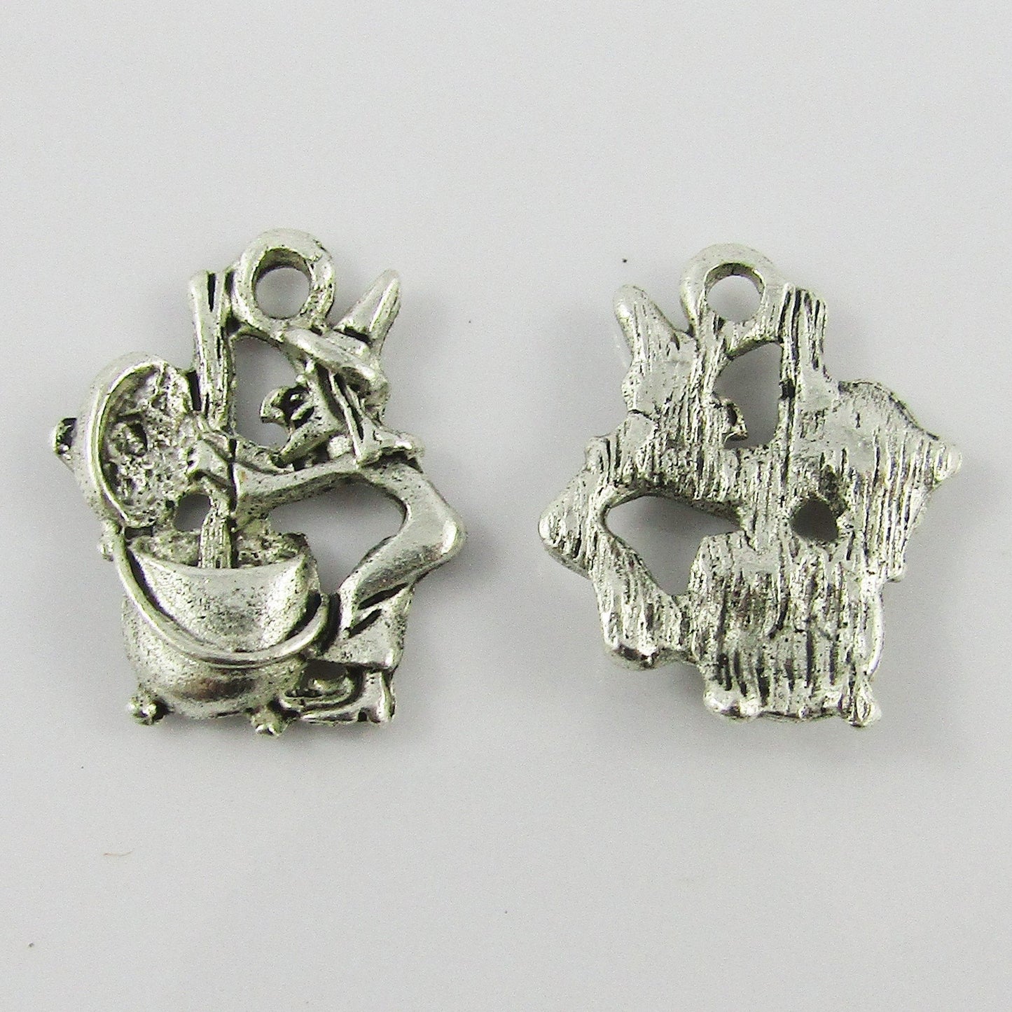 Bulk Witch Stirring Cauldron Charm Pendant Halloween Alloy 19x15mm Select Qty