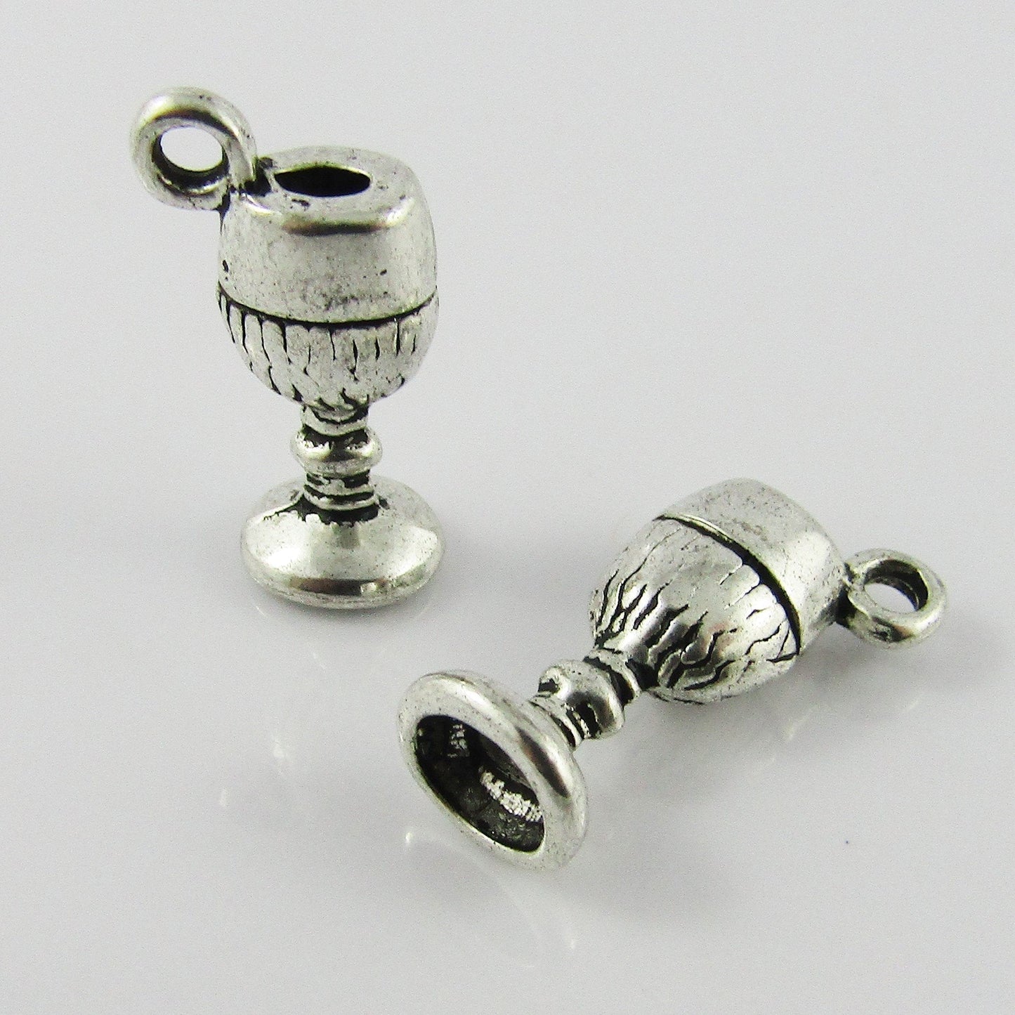 Bulk Wine Goblet Charm Pendant Wine Chalice Alloy 20x10mm Select Qty