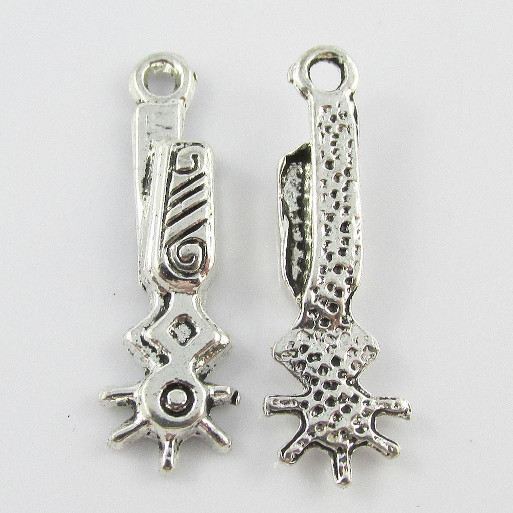 Bulk Cowboy Spur Charm Pendant Horse Rider 27x8mm Select Qty