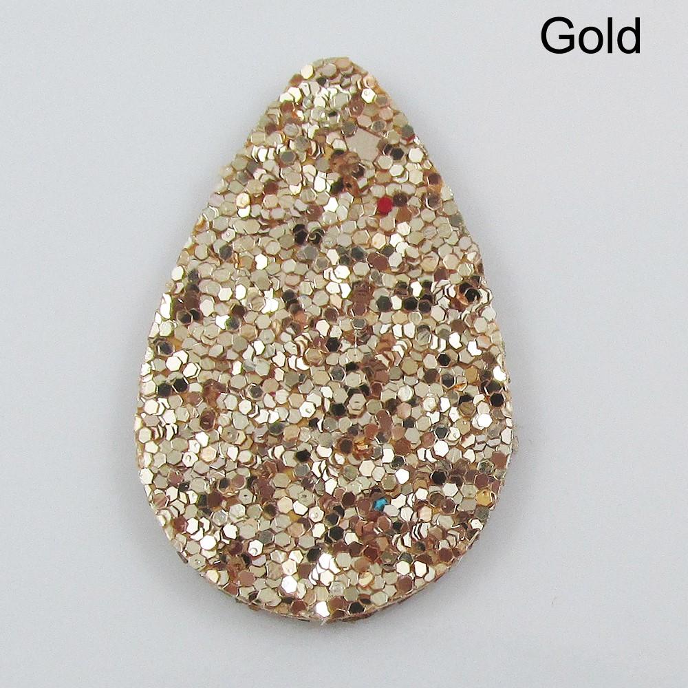 Bulk 6pce Metallic Glitter Charm Pendant Teardrop PU Leather Select Colour