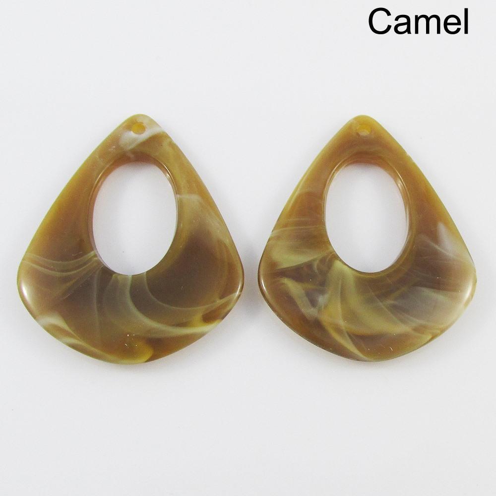 Bulk 10pc Marbleized Drop Charm Pendant Acrylic Retro Accessories Select Colour
