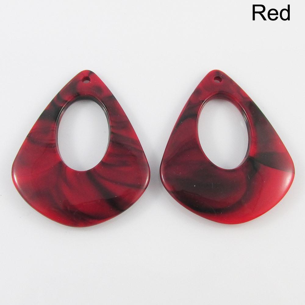 Bulk 10pc Marbleized Drop Charm Pendant Acrylic Retro Accessories Select Colour