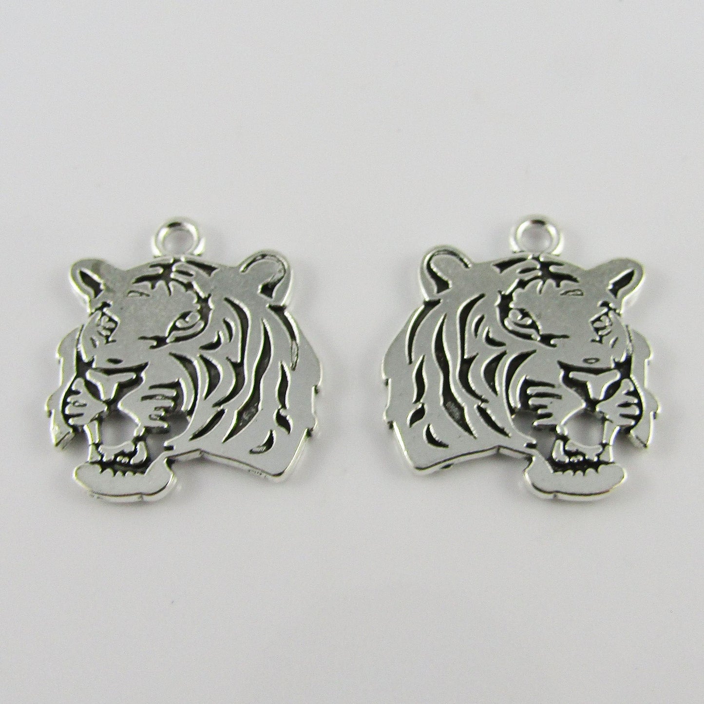 Bulk Tiger Charm Pendant Animal Alloy 24x27mm Select Qty