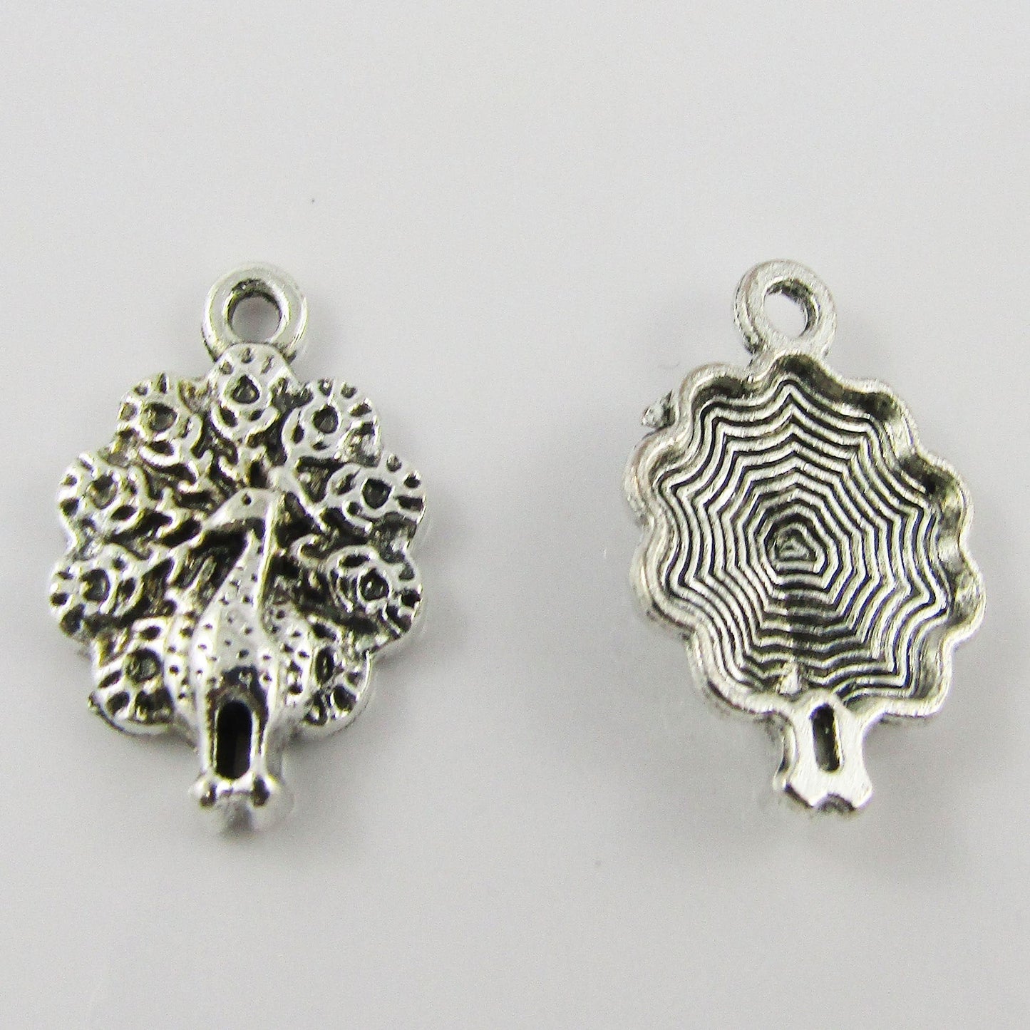 BULK Peacock Charm Pendant Animal 20x14mm Select Qty