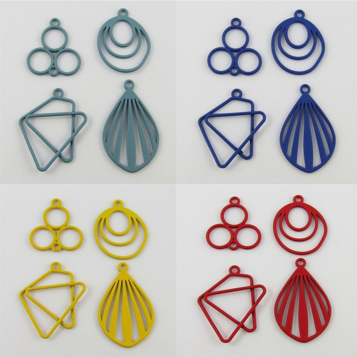 Bulk 4pcs Quirky Coloured Charm Pendant Pack Painted Alloy Select Colour