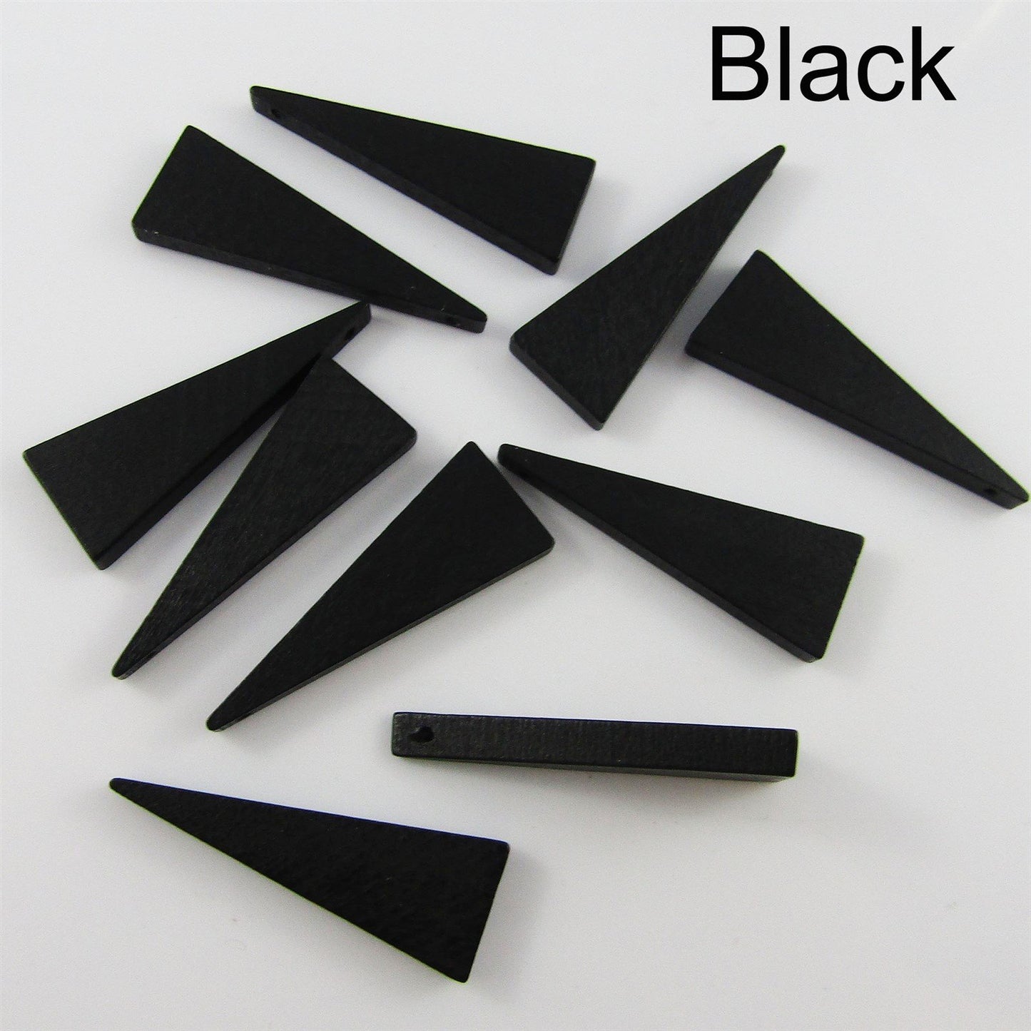 Bulk 10pce Wood Triangle Charm Pendant 40x15mm Select Colour