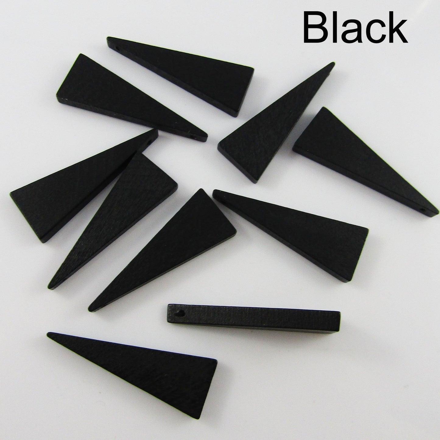 Bulk 10pce Wood Triangle Charm Pendant 40x15mm Select Colour