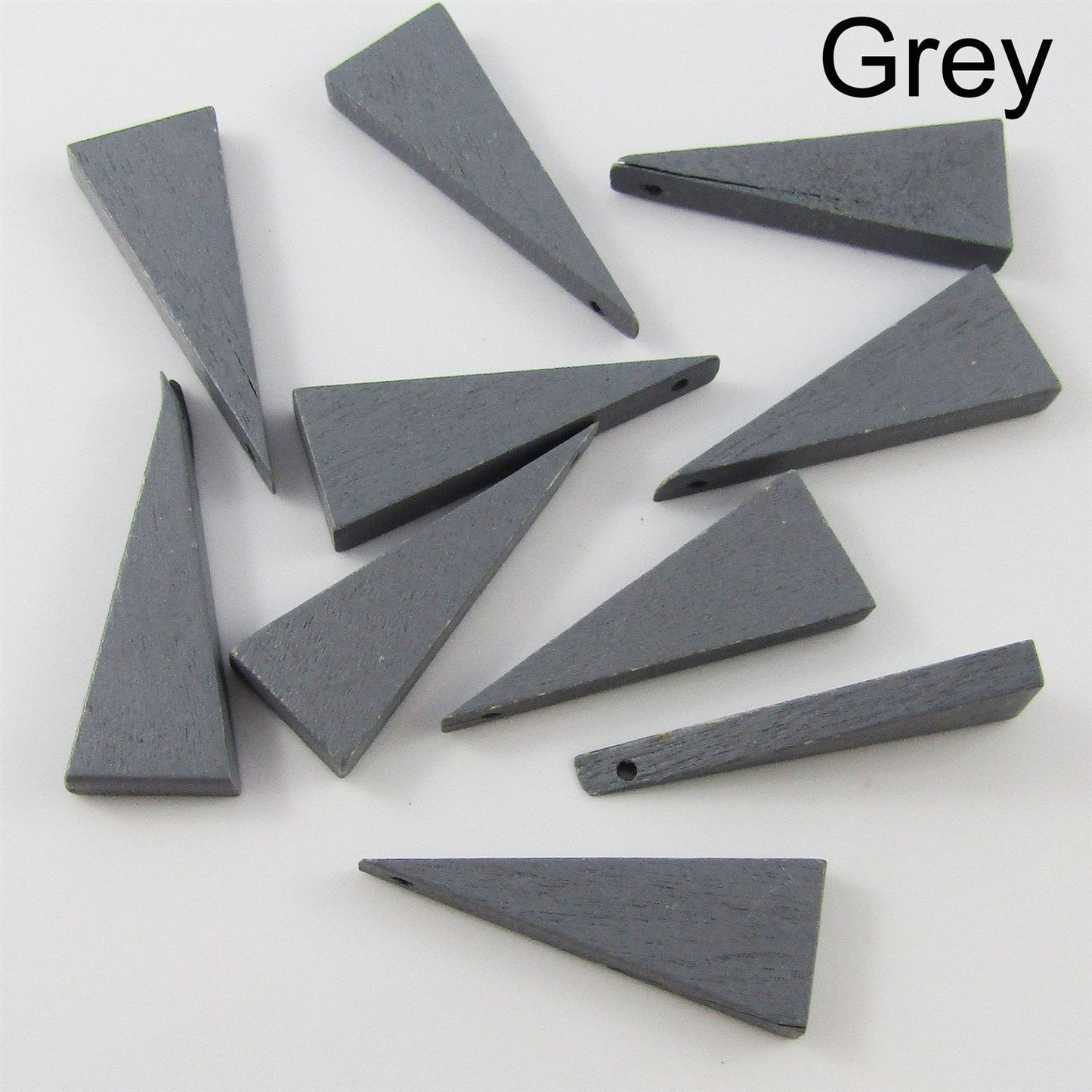 Bulk 10pce Wood Triangle Charm Pendant 40x15mm Select Colour