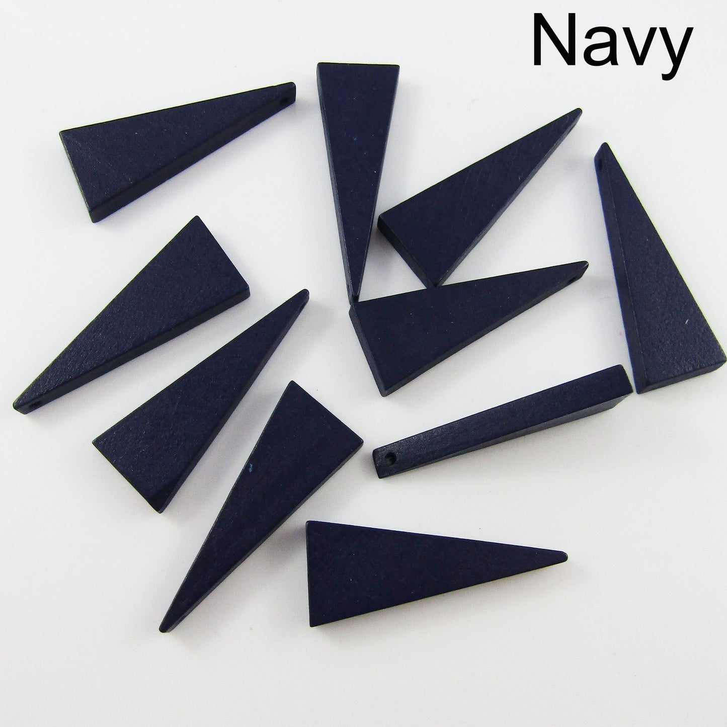 Bulk 10pce Wood Triangle Charm Pendant 40x15mm Select Colour