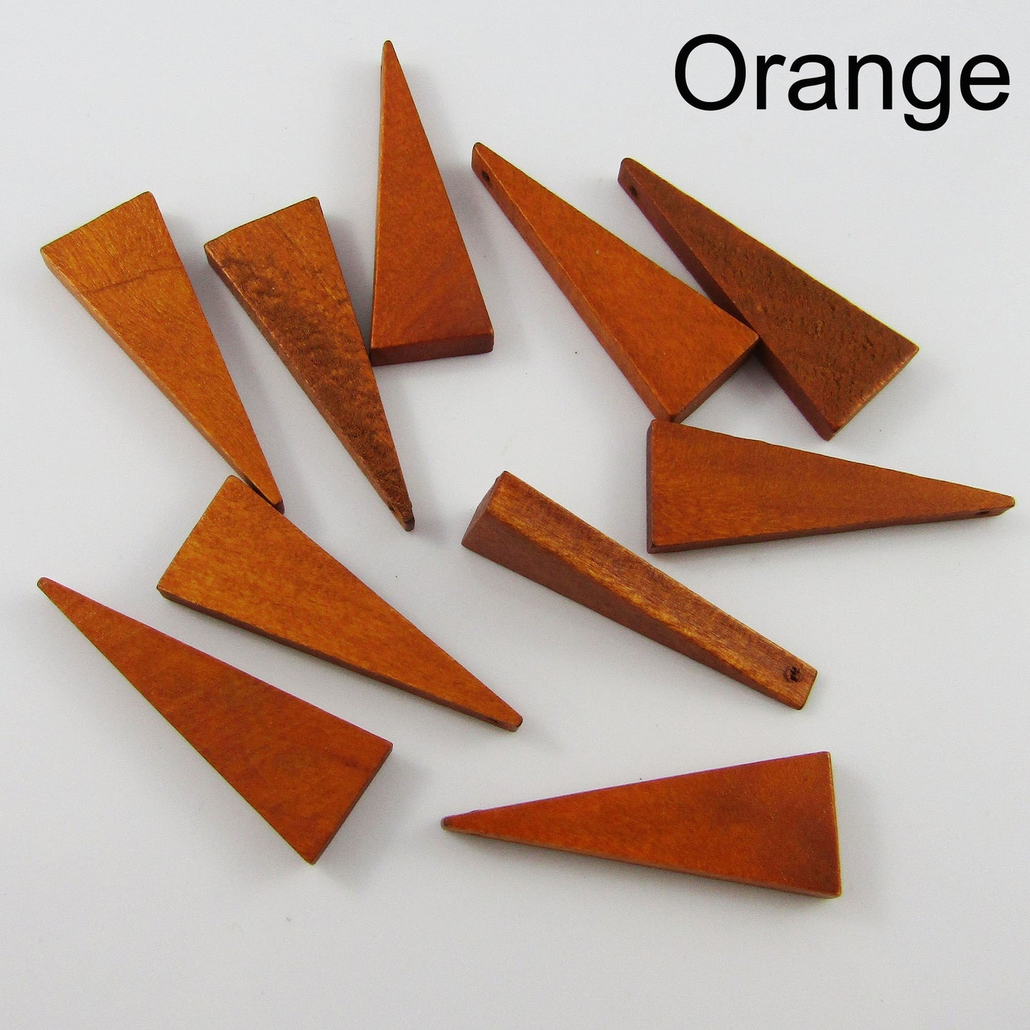 Bulk 10pce Wood Triangle Charm Pendant 40x15mm Select Colour