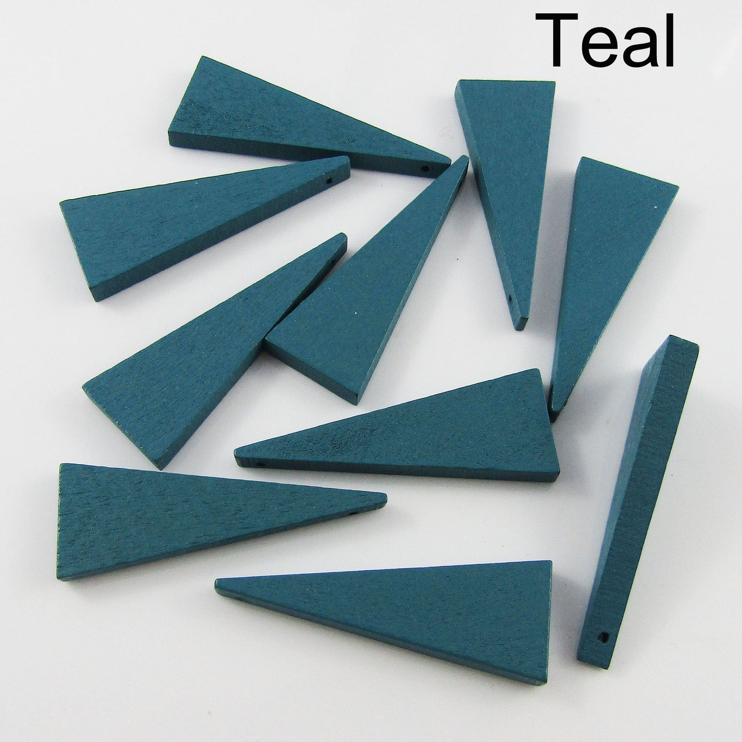 Bulk 10pce Wood Triangle Charm Pendant 40x15mm Select Colour