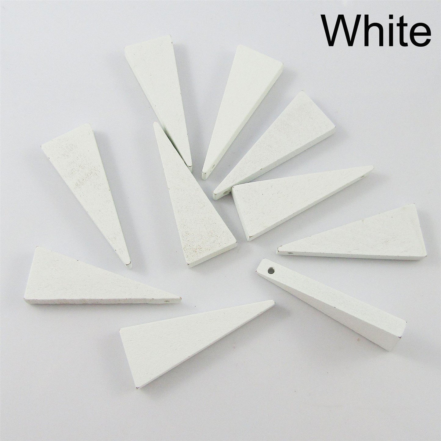 Bulk 10pce Wood Triangle Charm Pendant 40x15mm Select Colour