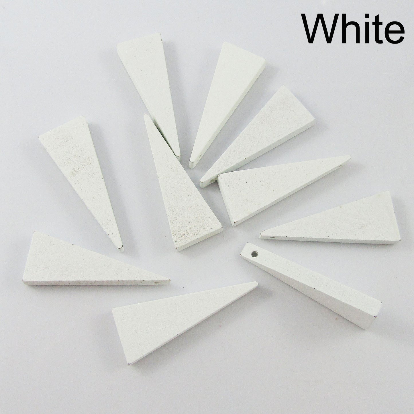Bulk 10pce Wood Triangle Charm Pendant 40x15mm Select Colour