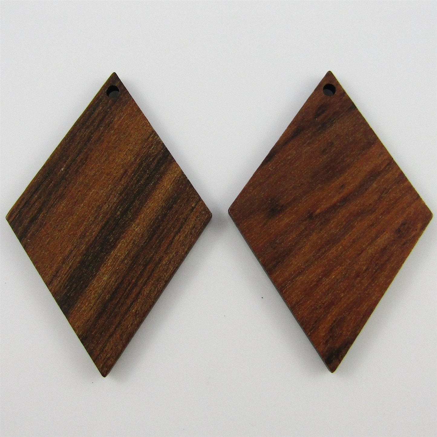 Bulk 6pcs Diamond Wood Charm Pendant Natural Organic 37x25mm