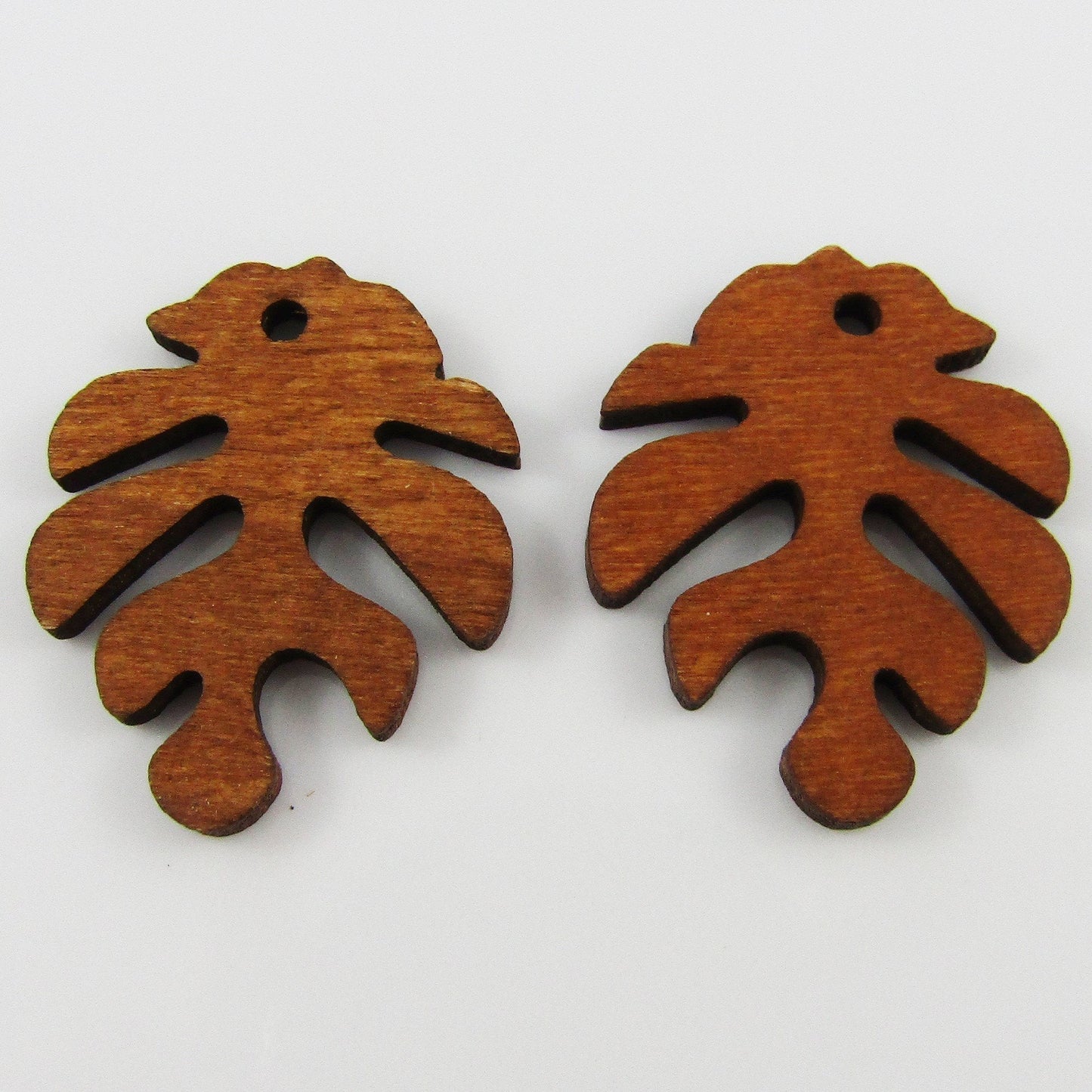 10pcs in Random Pairs Printed Wood Long Teardrop Charm Pendant 24x11mm