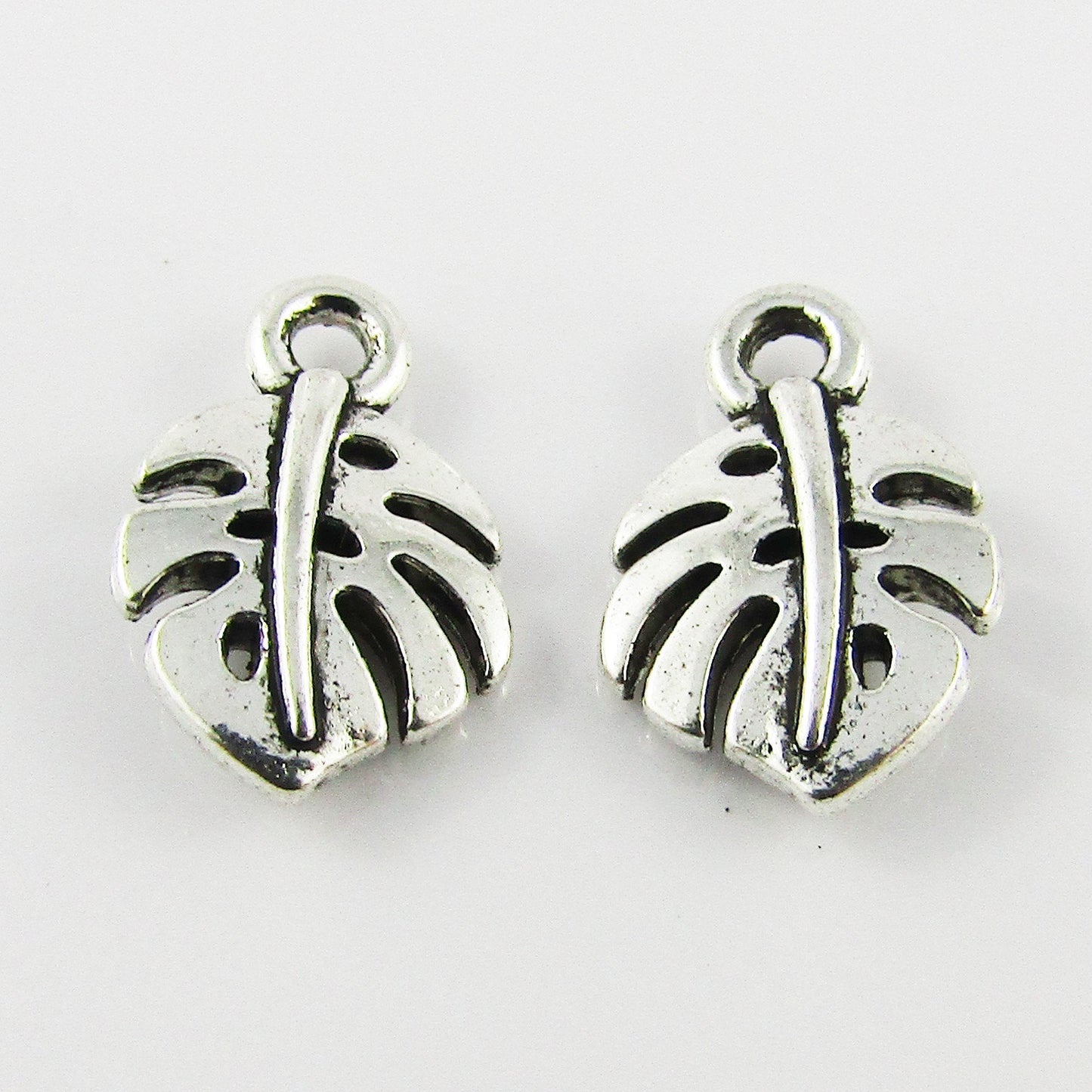 Bulk Tiny Monstera Leaf Charm Pendant Nature Plants Alloy 9x14mm Select Qty