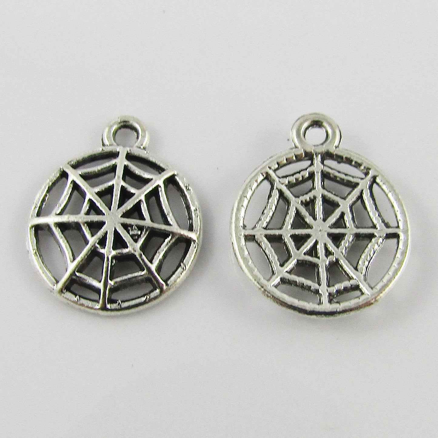 Bulk Spider Web Charm Pendant Halloween Arachnid Alloy 17x14mm Select Qty
