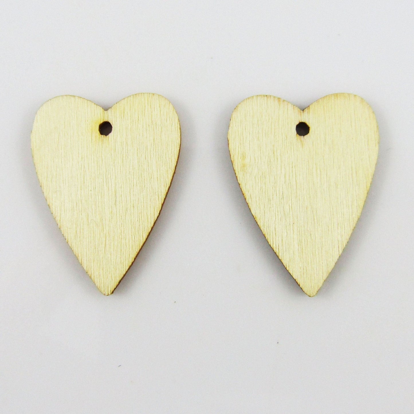 Bulk 10pcs Heart Unfinished Wood Charm Pendant Natural 24x18mm