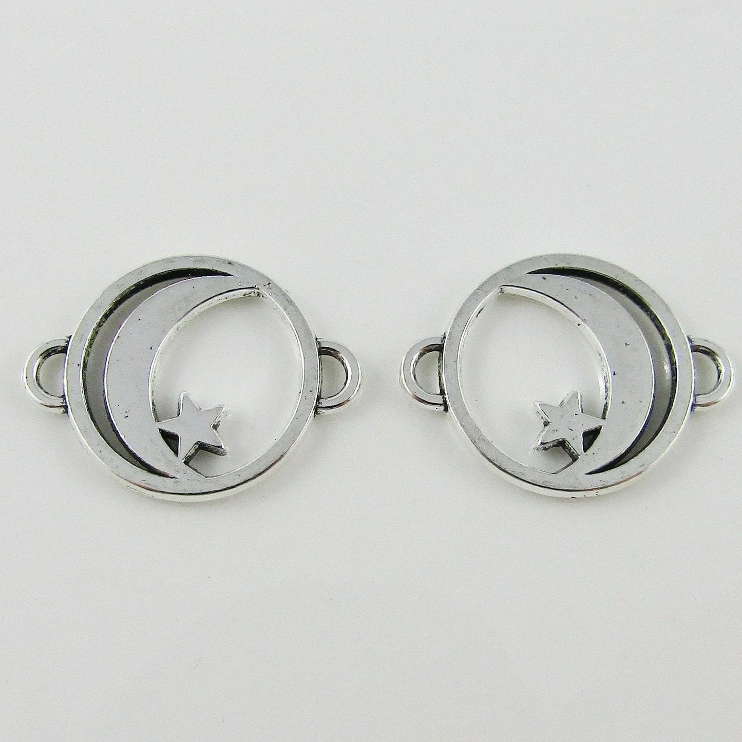 BULK Crescent Moon Star Connector Charm Pendant Celestial 15x20mm Select Qty