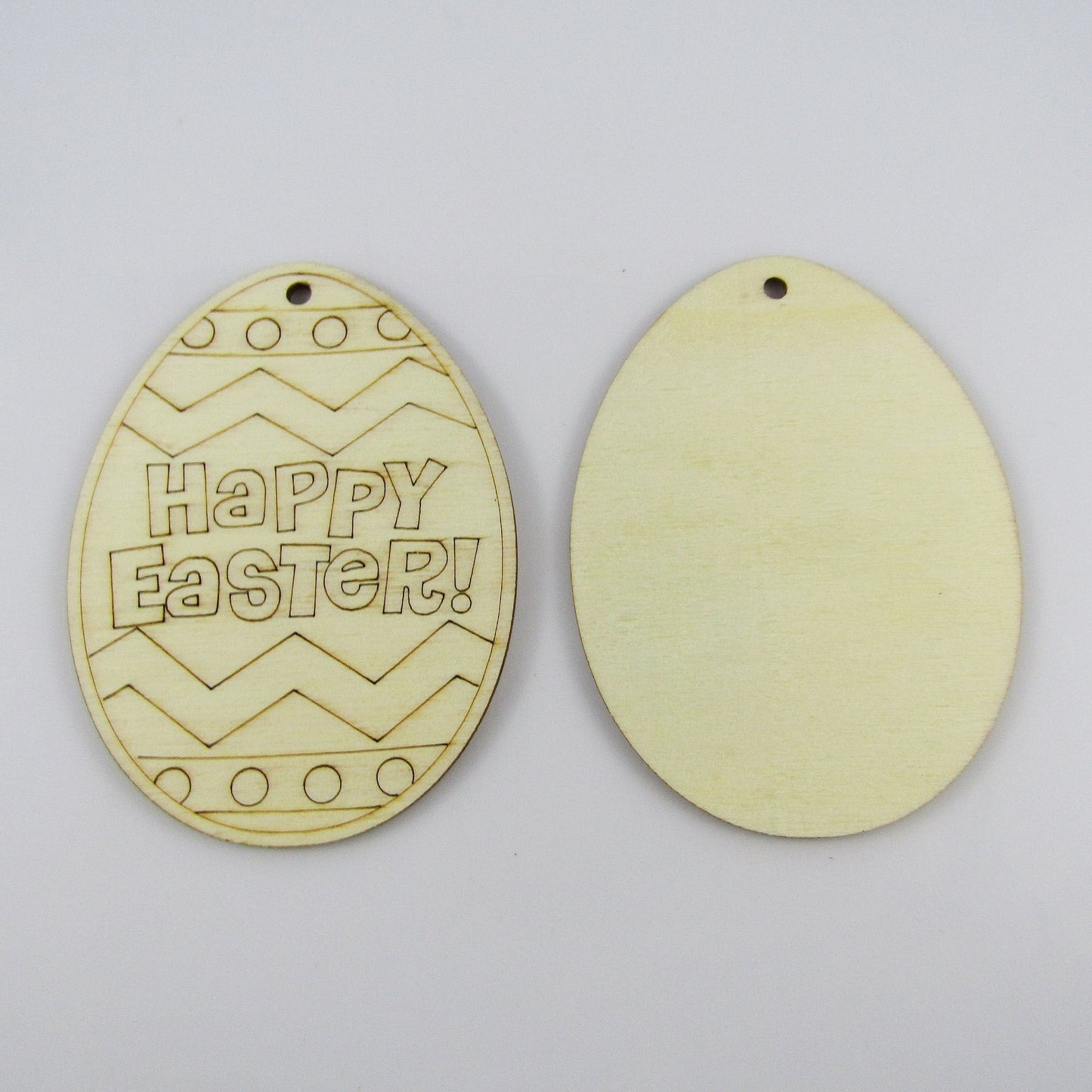 Bulk 10pcs Happy Easter Egg Unfinished Wood Pendant Natural 60x80mm Kids Craft