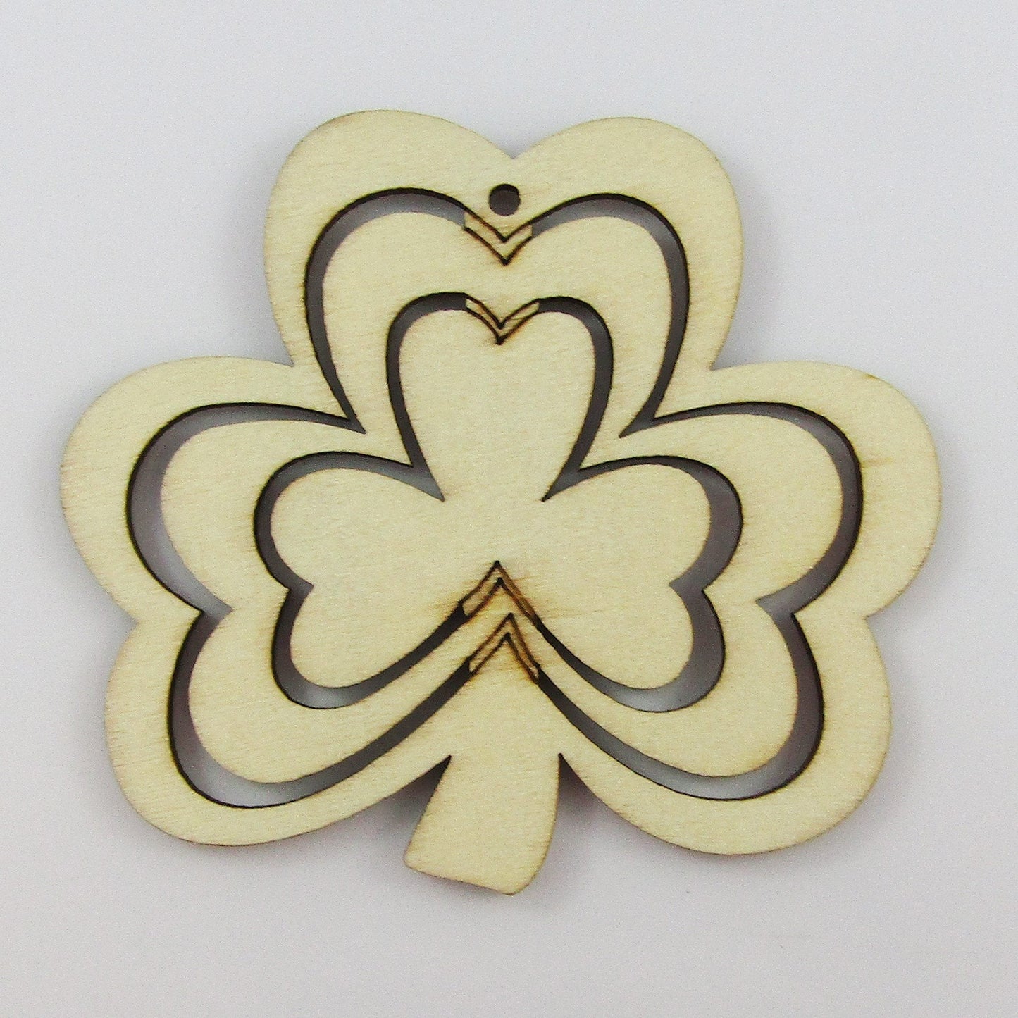 Bulk 10pcs St Patricks Irish Shamrock Unfinished Wood Pendant 72x81mm Kids Craft