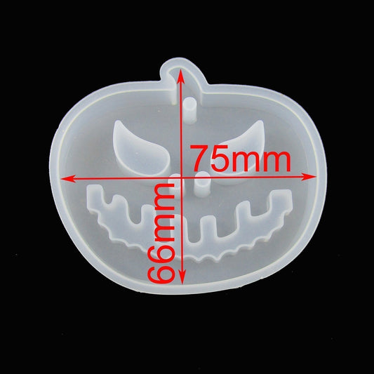 Halloween Jack-O-Lantern Pumpkin Pendant Silicone Casting Mould for Epoxy Resin