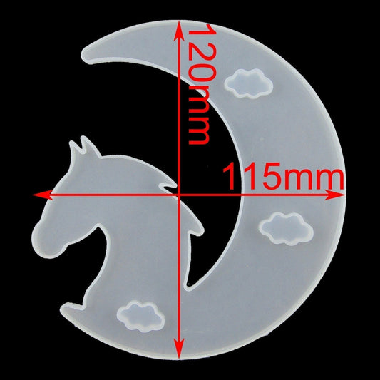 Crescent Moon Horse Silicone Casting Mould for Epoxy Resin