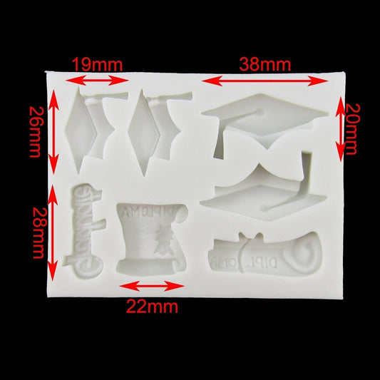 Graduation Graduate Diploma Cap Silicone Casting Mould for Epoxy Resin