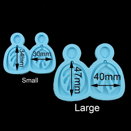 Monstera Leaf Cut Out Pendant Earring Silicone Mould for Epoxy Resin Select Size