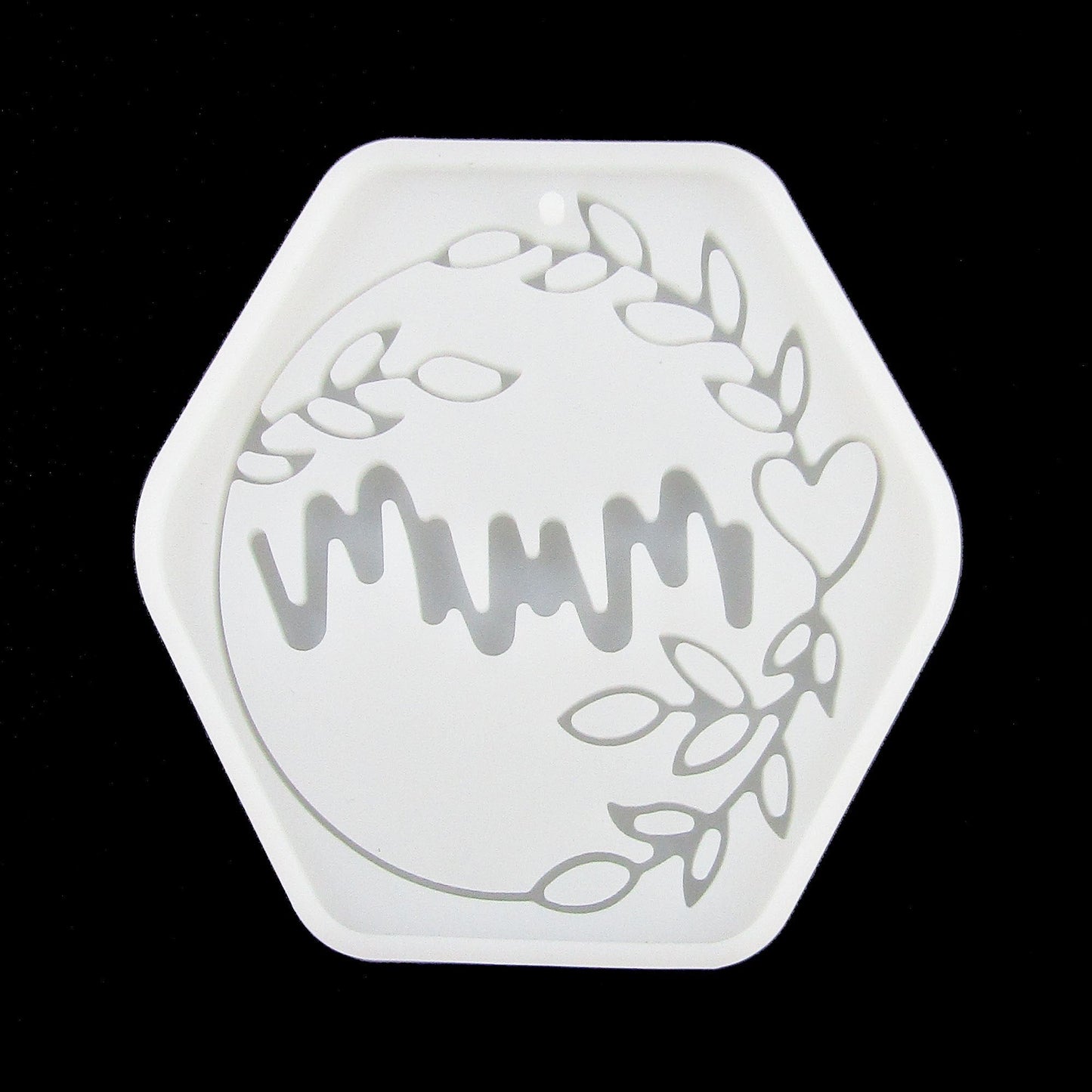 Mother's Day Mum Hexagon Keychain Pendant Silicone Casting Mould for Epoxy Resin