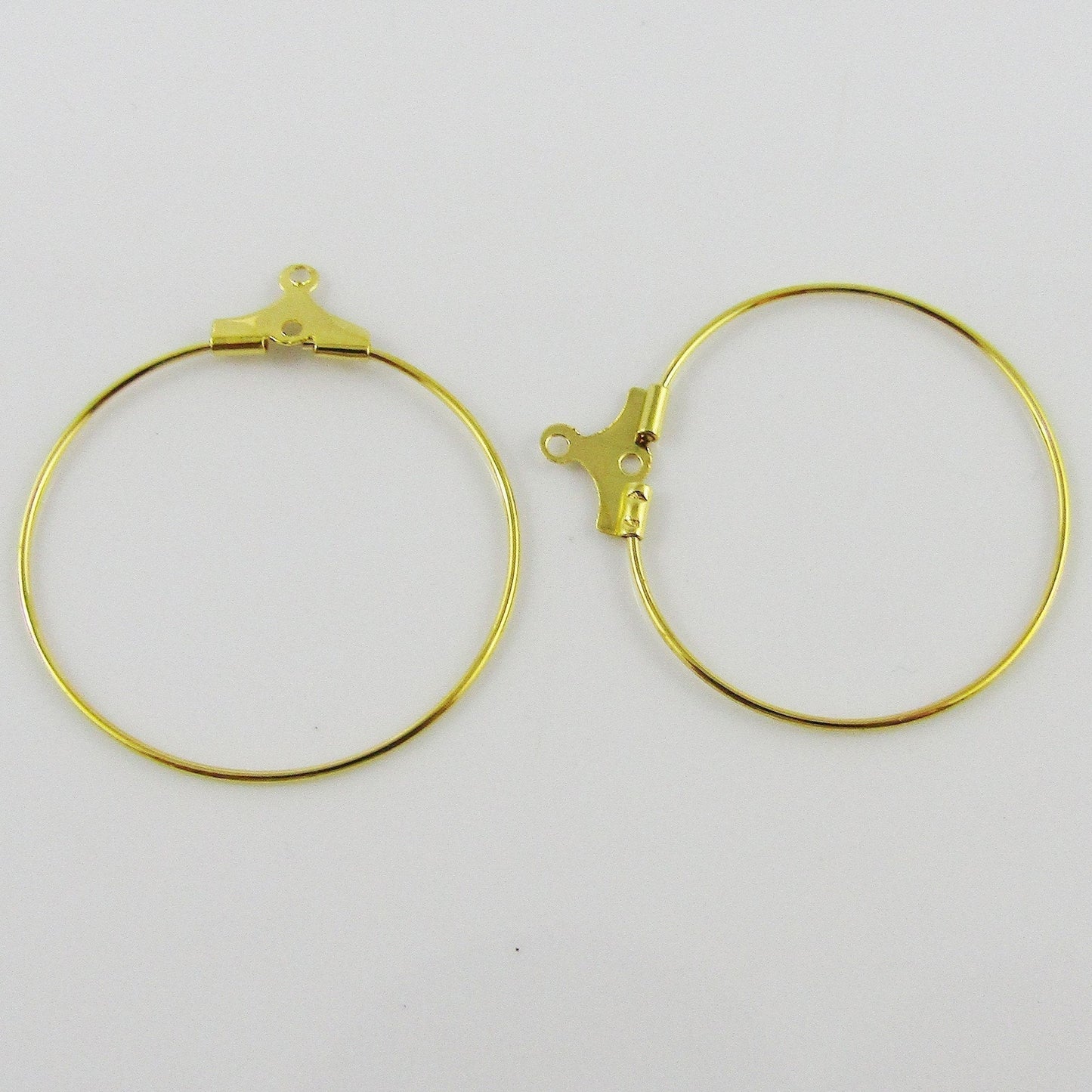 Bulk 10pcs Hoop Wire Earring Component Gold Select Size Opens to Add Beads