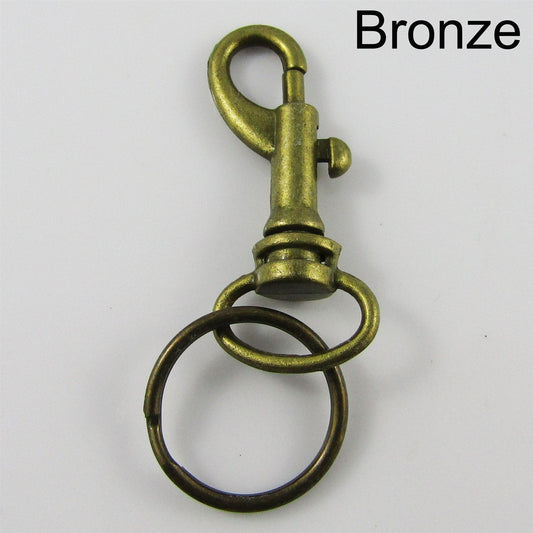 Bulk x5 Trigger Clasp Key Ring Keychain Finding 39mm Alloy Select Colour