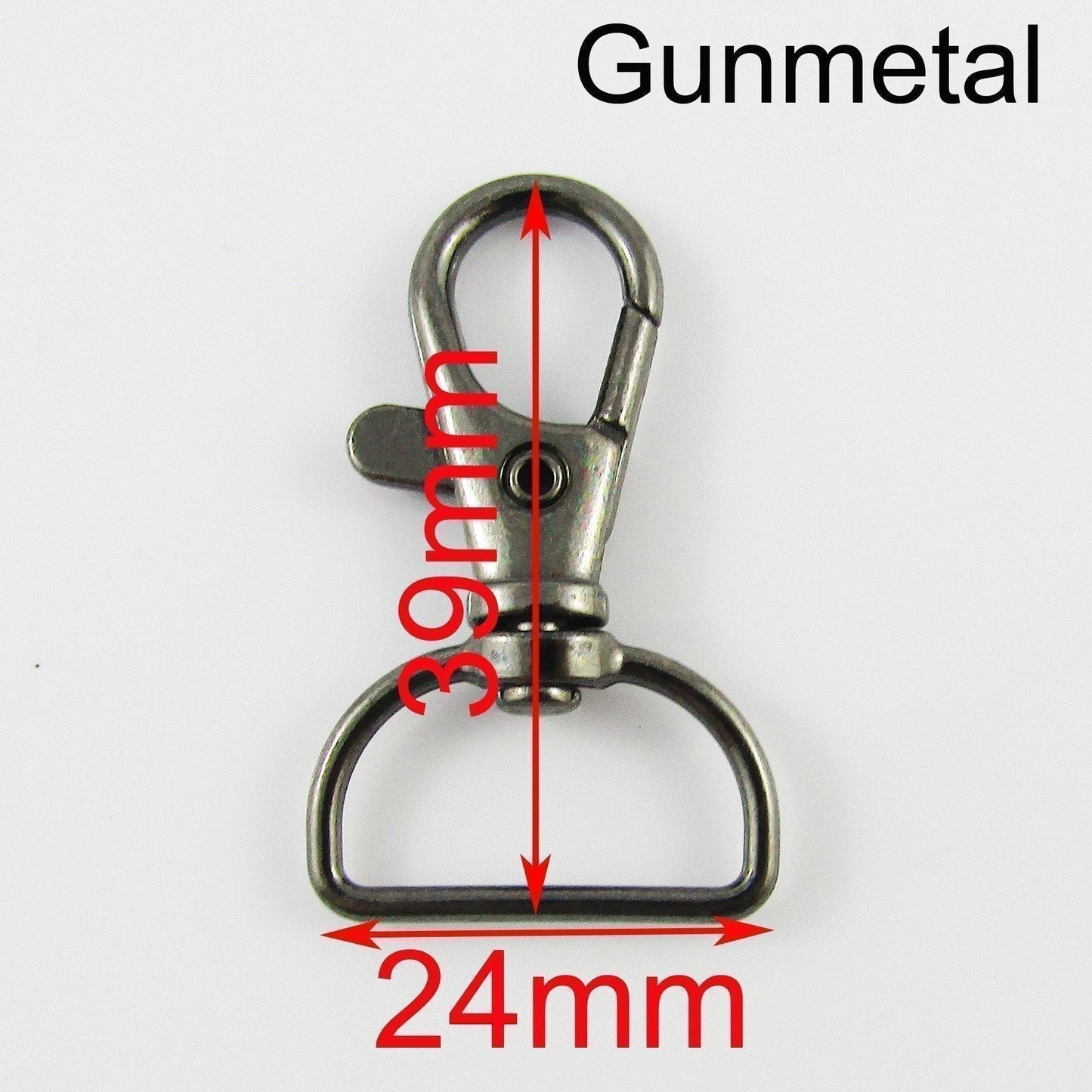 Bulk Lobster Swivel Clasp D Ring Key Ring Keychain Lanyard Finding Gunmetal