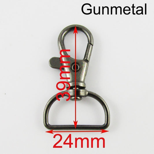 Bulk Lobster Swivel Clasp D Ring Key Ring Keychain Lanyard Finding Gunmetal