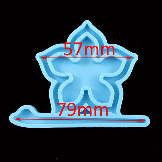 Flower Stick Brooch Hair Clip Silicone Mould for Epoxy Resin