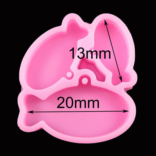 Mixed Size Fish Tag Charm Pendant Silicone Mould for Epoxy Resin