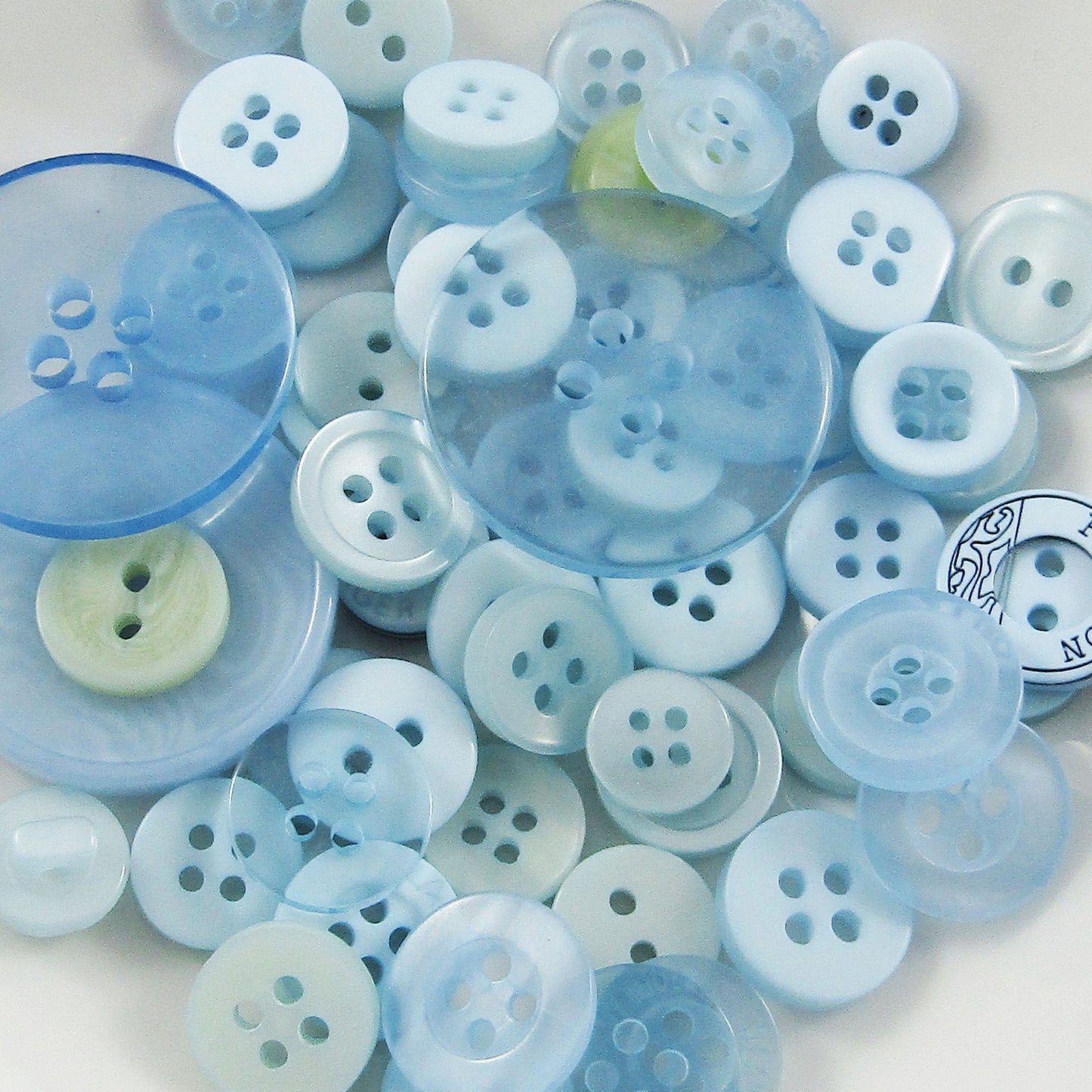 50gram Assorted Ice Blue Sewing Buttons RESIN Crafts Jewellery Junk Journal