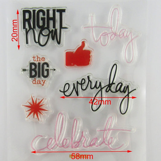 Today Everyday Celebrate Message Clear MINI Stamp Silicone Rubber Card Making