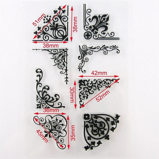 Accent Corners Clear Stamp Sheet Silicone Rubber Scrapbooking Card Making