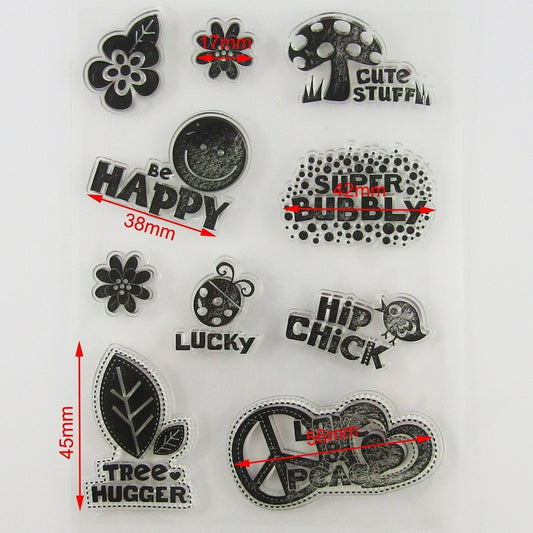 Be Happy Hip Chick Clear Stamp Silicone Rubber Scrapbooking Card Making