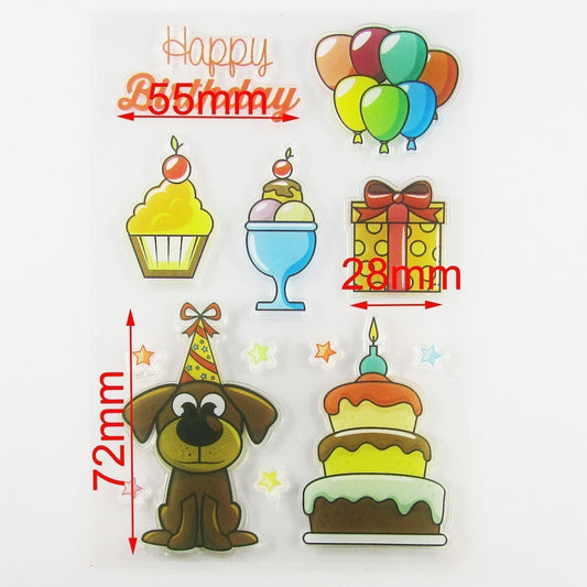 Happy Birthday Puppy Clear Stamp Silicone Rubber Scrapbooking Card Making