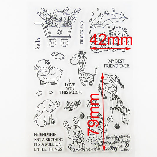 Best Friends Clear Stamp Sheet Silicone Rubber Journal Scrapbook Card Making