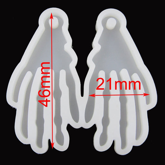 Skeleton Hands Halloween Pendant Silicone Casting Mould for Epoxy Resin
