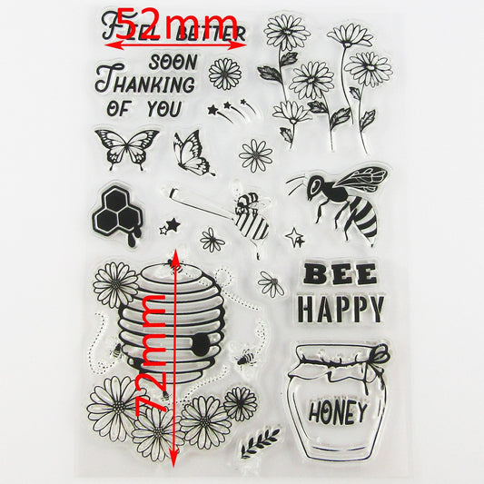 Feel Better Soon Bees Clear Stamp Sheet Silicone Rubber Scrapbooking Card Making